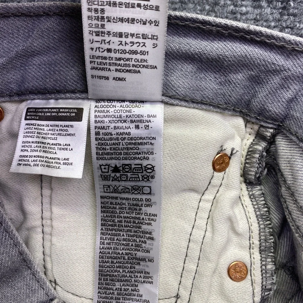 Levis 501 Original Fit Gray Denim Jeans Mens Sz 36 Button Fly Grunge Western